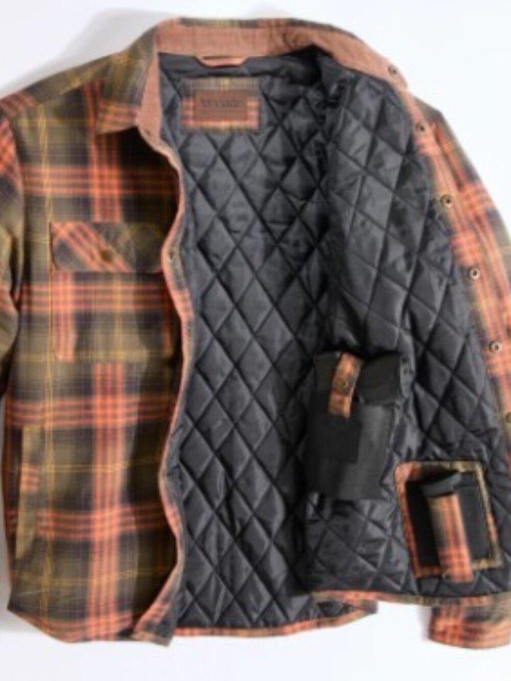 Concealed Carry Quilt Lined Shirt Jacket - Army | Large